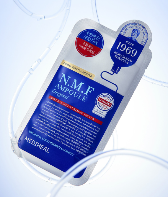 [Mediheal] The N.M.F Ampoule Mask Original - 8-Layer Hyaluronic Acid for Deep Hydration & Anti-Wrinkle Care (10 Sheets)