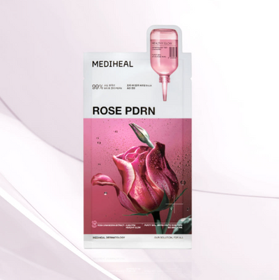 [Mediheal] Rose PDRN Essential Mask - 99% Pure PDRN & Rose Vita Biome for Skin Vitality & Rosy Glow (10 Sheets)