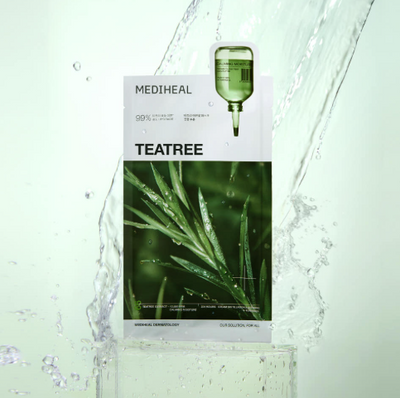 [Mediheal] Teatree Essential Mask - 99% Pure Teatree for Rapid Soothing & Oil-Water Balance (10 Sheets)
