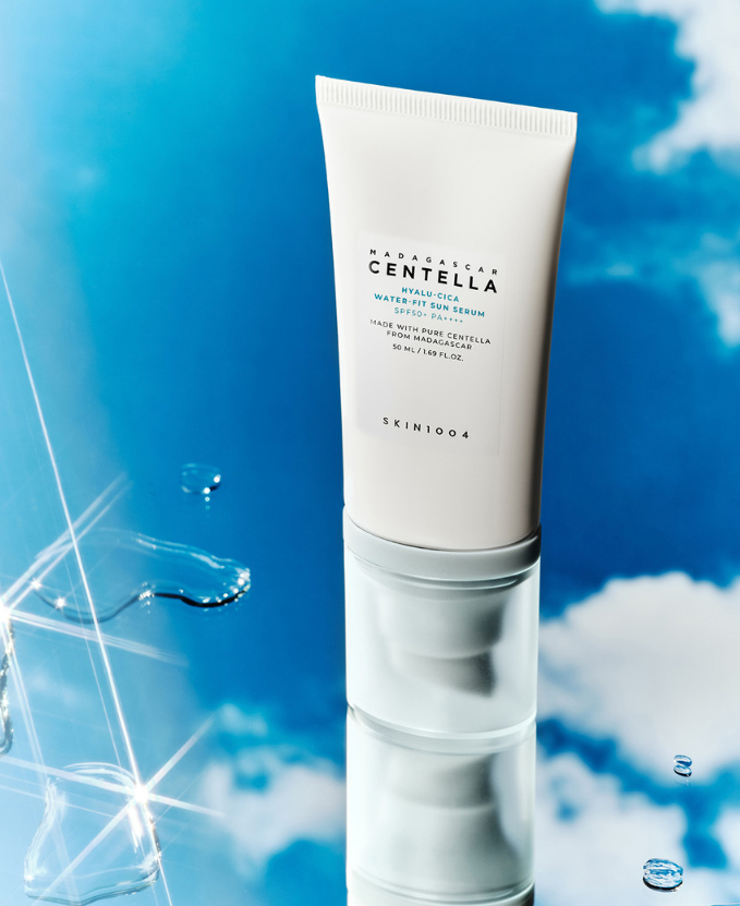 [SKIN1004] Madagascar Centella Hyalu-Cica Water-Fit Sun Serum [Twin Pack] - SPF 50+ PA++++ Hyaluronic Acid & Centella for Hydrating & Soothing Sun Protection (50ml x 2 + 15ml Bonus)