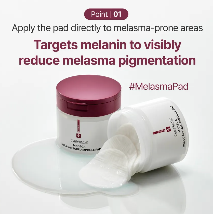 [Centellian 24] Madeca Mela Capture Ampoule Pad - TECA & Glutathione for Dark Spot Correction & Brightening (60 Pads + 60 Refill Set)