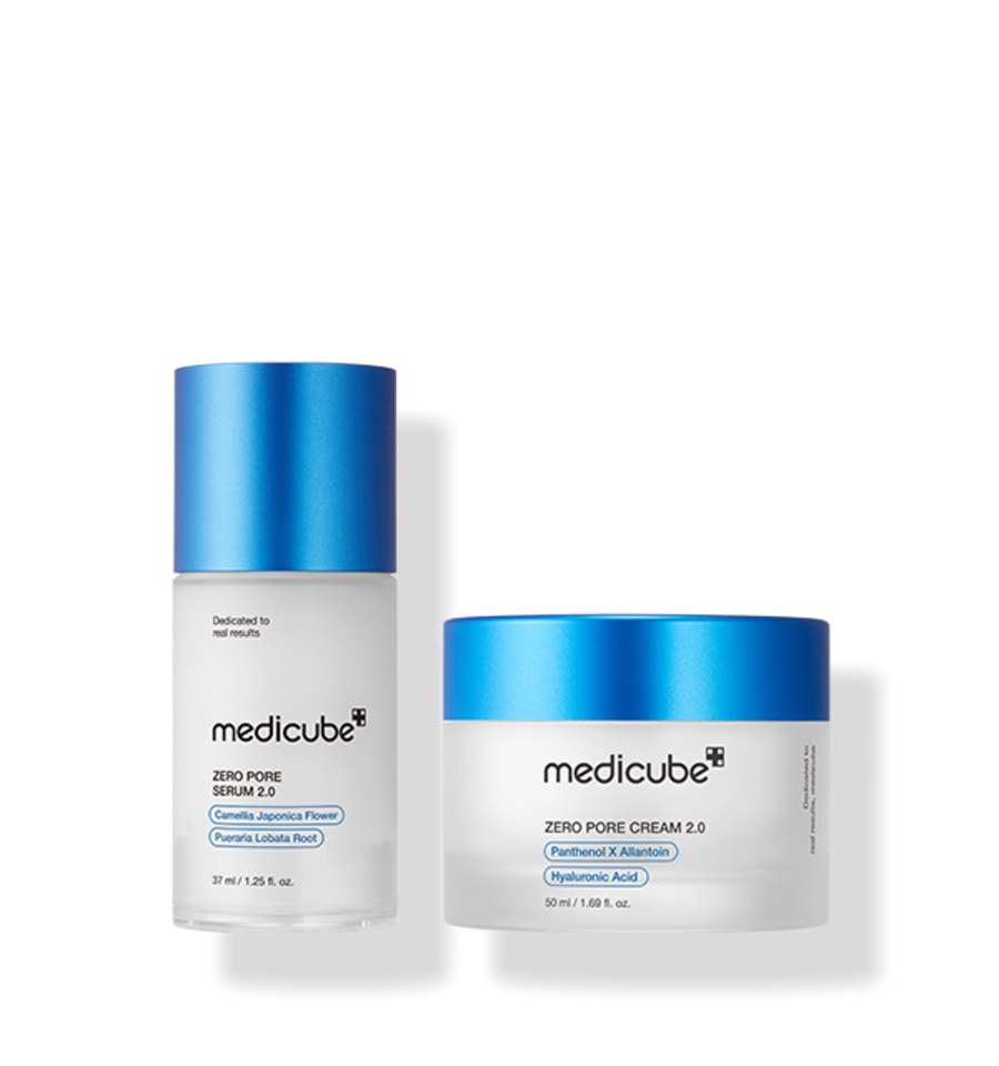 [Medicube] Zero Pore 2-Step Set - Pore Tightening & Sebum Control for Smooth Skin Texture (Serum 2.0 + Cream 2.0)